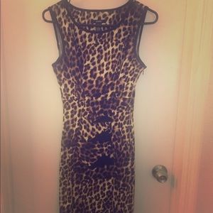 Fitted Leopard Print Cocktail Dress